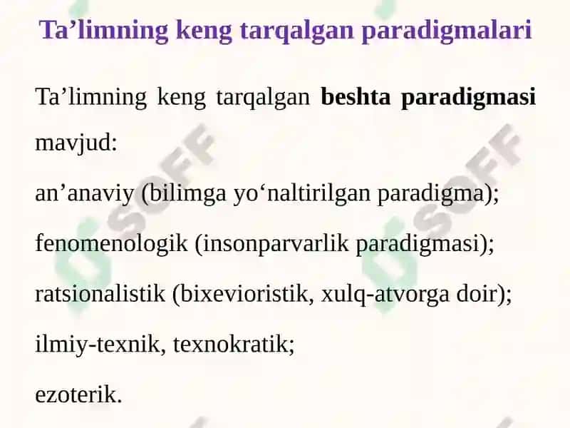 Shaxsga yо‘naltirilgan ta’lim turlari va texnologiyalari 5