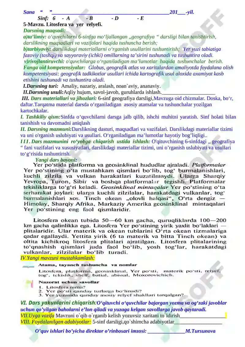 Kirish Materiklar va okeanlar tabiiy geografiyasi kursi 5