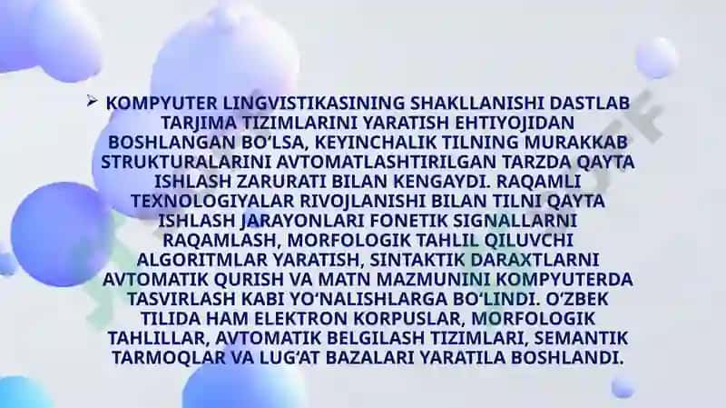 Kompyuterlingvistikasi tarmoqlari 5