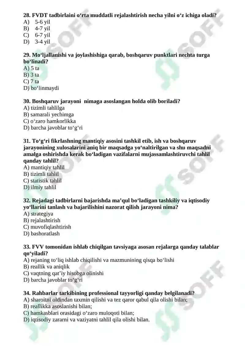 "Fuqaro muhofazasi" fanidan yakuniy test savollari 5