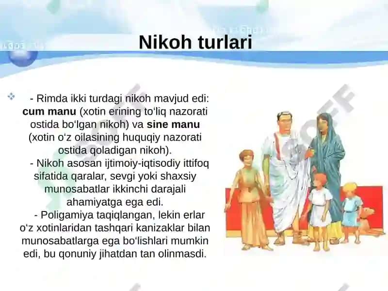 Rim huquqida oilaviy huquqiy munosabatlar 5