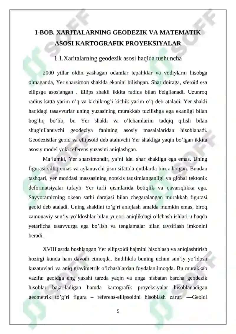DUNYO KARTALARINI TUZISHDA PROYEKSIYALARNING QO‘LLANILISHI 5