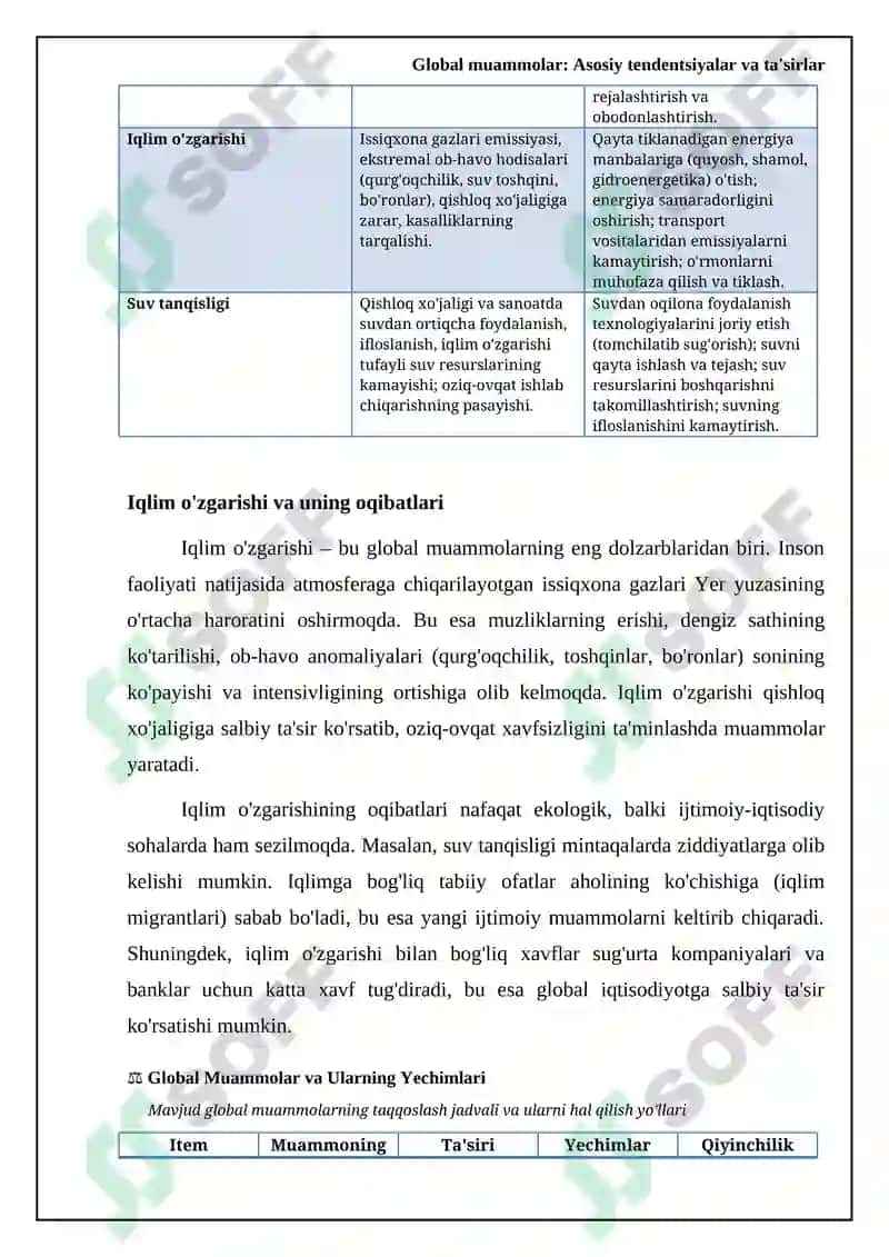 Global muammolar va ularni hal qilish yo‘llari 5