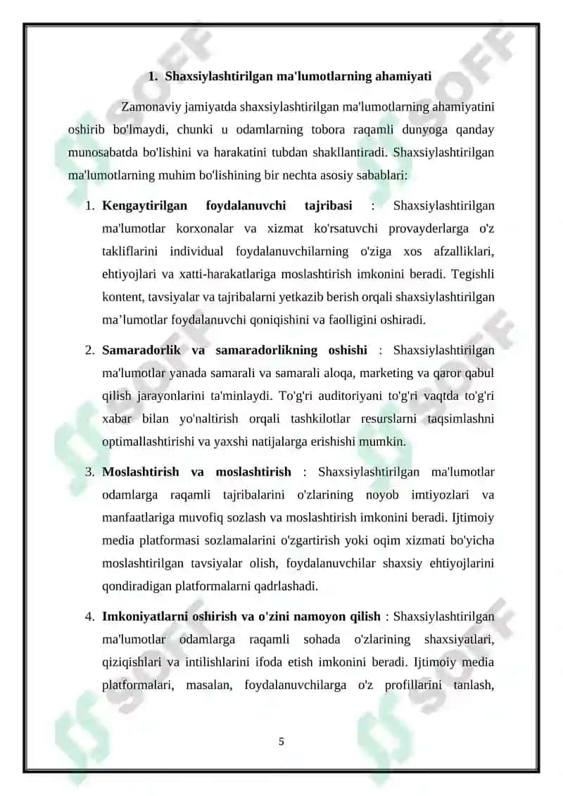 SHAXSGA YOʻNALTIRILGAN AXBOROT 5