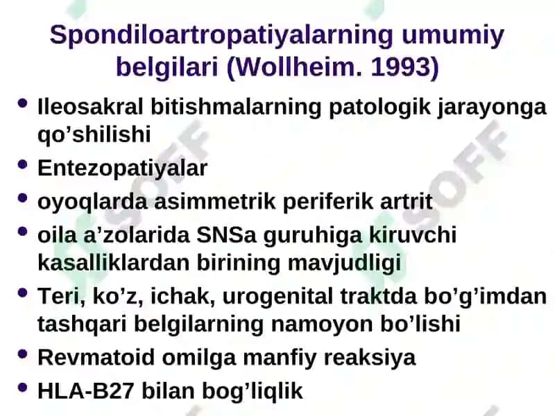 Seronegativ spondiloartritlar (SNSA) 5