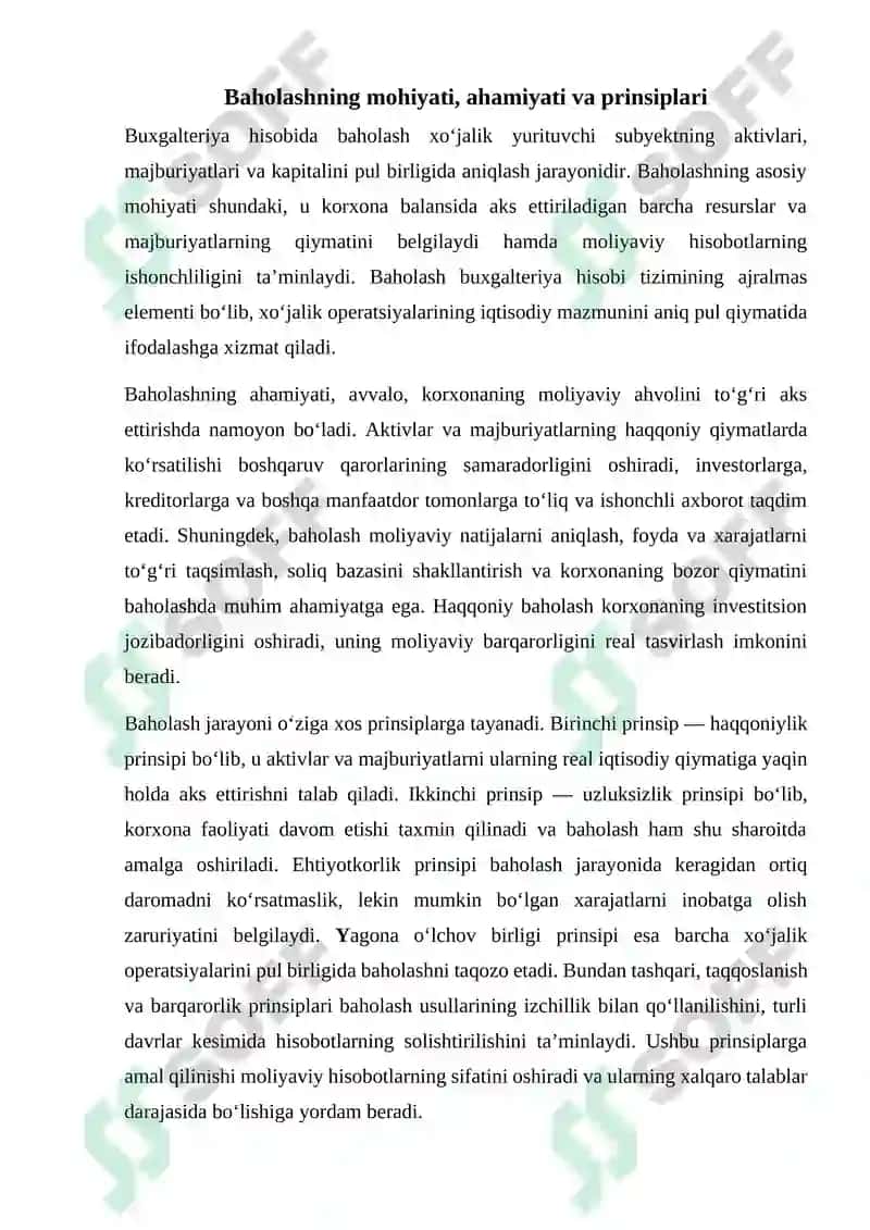 Buxgalteriya hisobida aktivlar va majburiyatlarni baholash 5