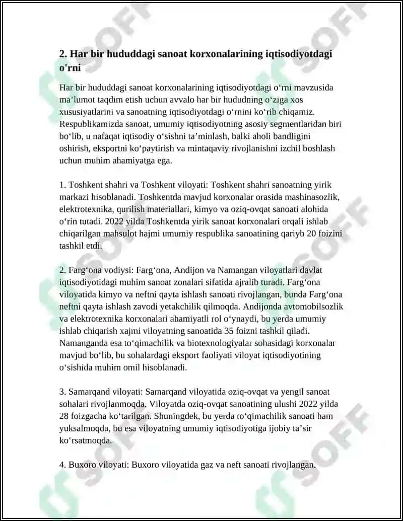 O'ZBEKISTONDA SANOAT KORXONALARINING ISHGA TUSHIRILISHI VA IQTISODIYOTGA TA'SIRI 5