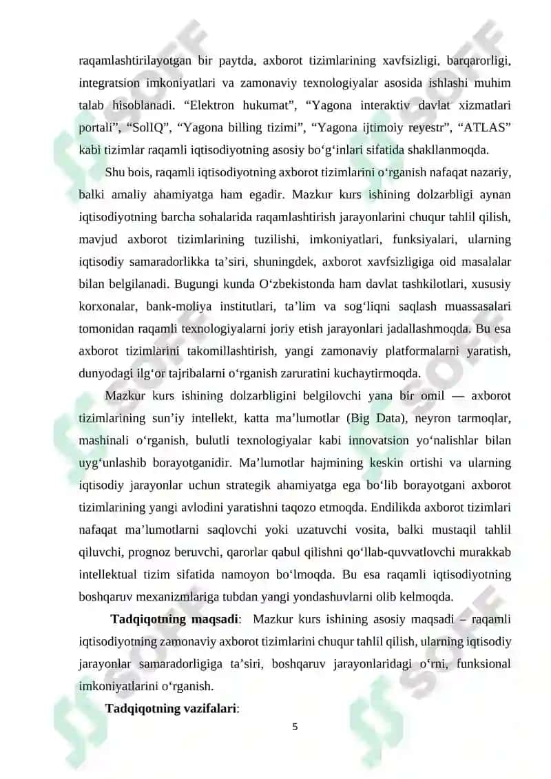 RAQAMLI IQTISODIYOTNI AXBOROT TIZIMI 5