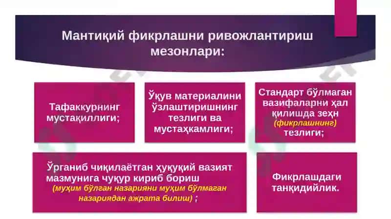 Мантиқий фикрлаш ва мазмунли фодалашнинг юрист фаолиятидаги роли 5