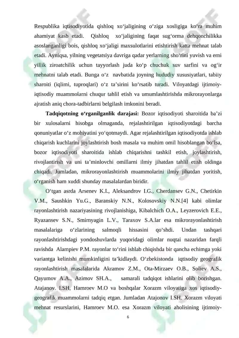 IQTISODIY ISLOHOTLAR CHUQURLASHAYOTGAN SHAROITDA MIKRORAYONLASHTIRISHNI OPTIMALLASHTIRISH (Xorazm viloyati misolida) 5