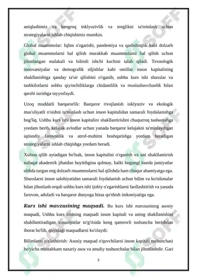 Inson Kapitali va Uni Shakillantirish Xususiyatlar 5