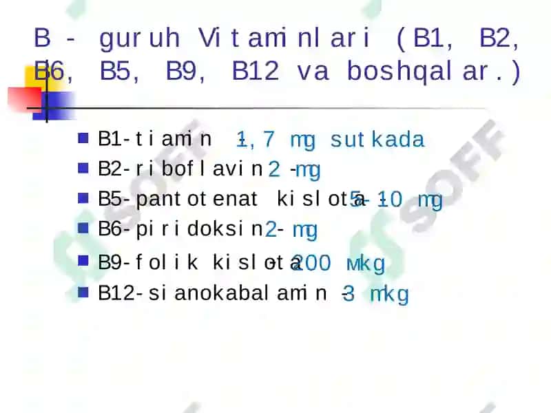 Suvda eruvchi vitaminlar 5
