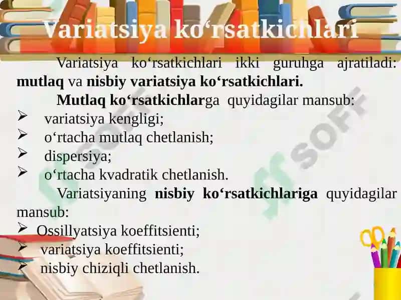 VARIATSIYA KO‘RSATKICHLARI 5