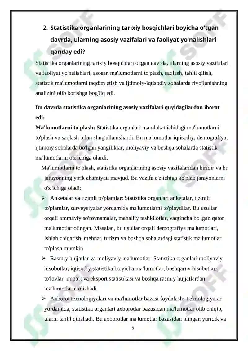 Mamlakatda statistika organi rivojining tarixiy bosqichlari 5