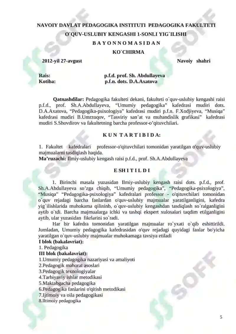 Umumiy pedagogika kafedrasi o'quv-uslubiy majmuasi 5