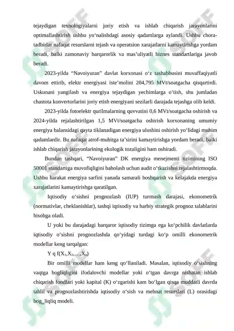 ENERGIYA ISTE’MOLI VA IQTISODIY RIVOJLANISH O‘RTASIDAGI MUNOSABATNI EKONOMETRIK MODEL ORQALI ANIQLASH. 5