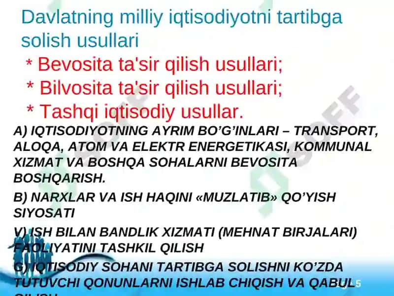 MAKROIQTISODYOT FANIDAN TAYORLAGAN MUSTAQIL ISHI 5
