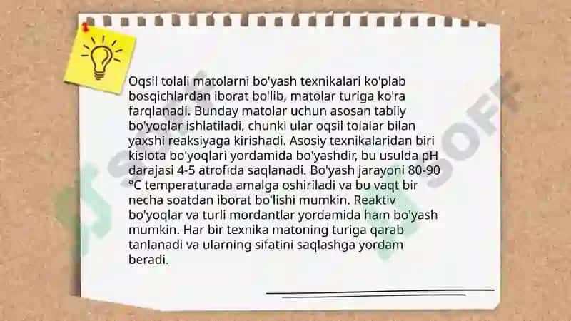 Oqsil tolali materiallarni pardozlash texnologiyalari 5