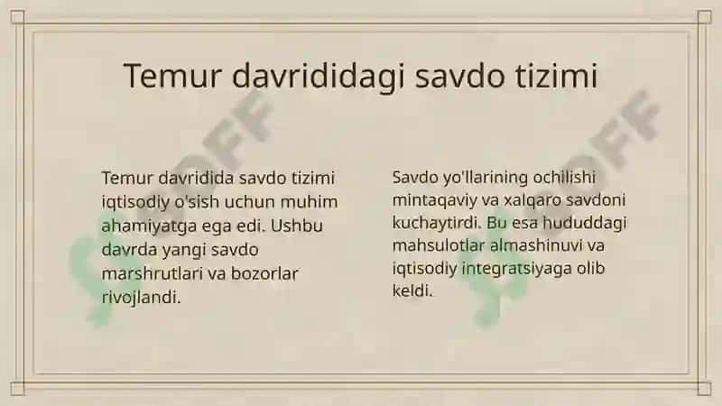 Temur va Temuriylar davridagi iqtisodiy ta’limotlarning bugungi kundagi ahamiyati. 5