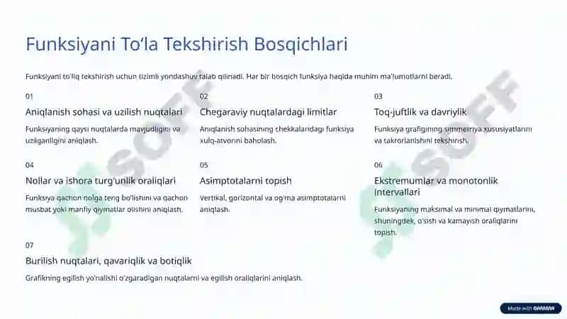 Funksiyani to‘la tekshirish 5