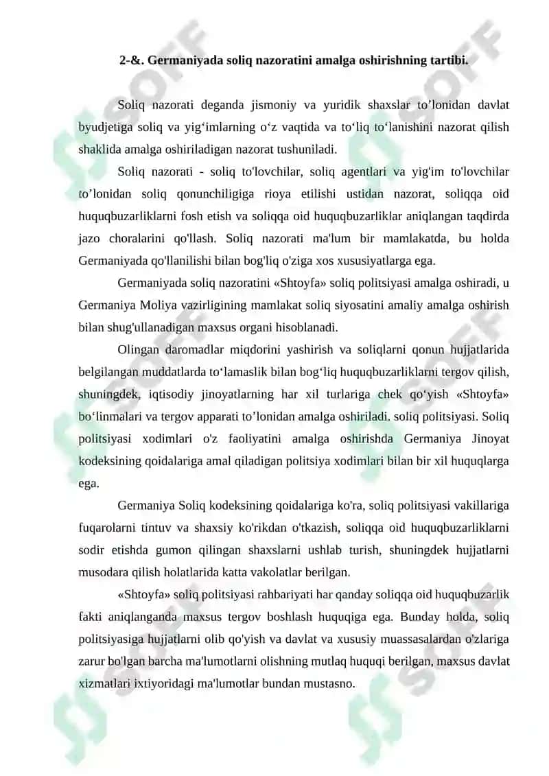 GERMANIYA FEDERATIV RESPUBLIKASIDA SOLIQ NASORATINI AMALGA OSHIRISH VA UNING HUQUQIY ASOSLARI 5