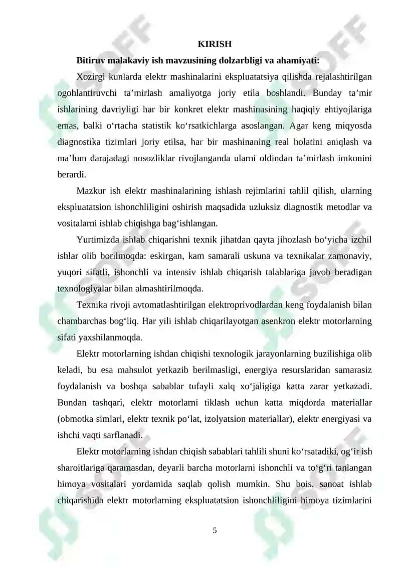 Uch fazali elektromotorni himoyalash avtoparametrik qurilmasi 5