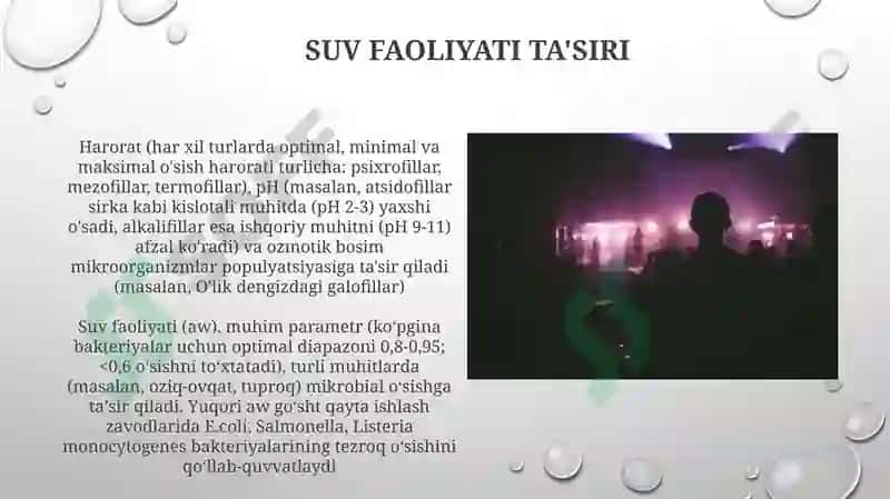 Tashqi muhit omillarining mikroorganizmlarga ta'siri 5