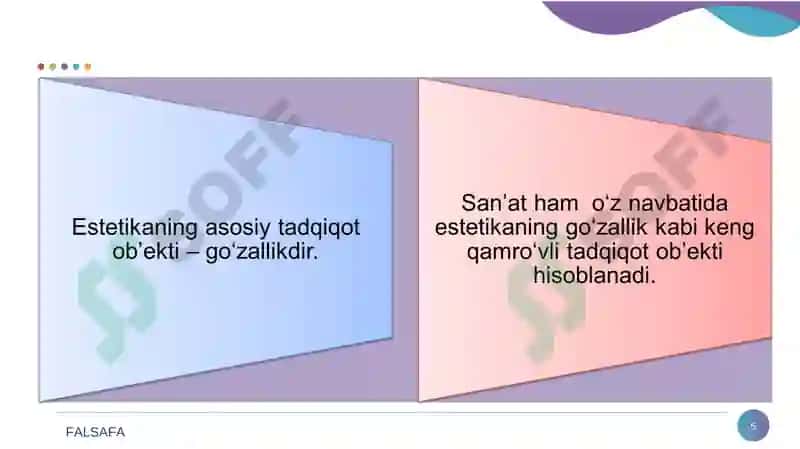 Nafosat falsafasi (Estetika) 5