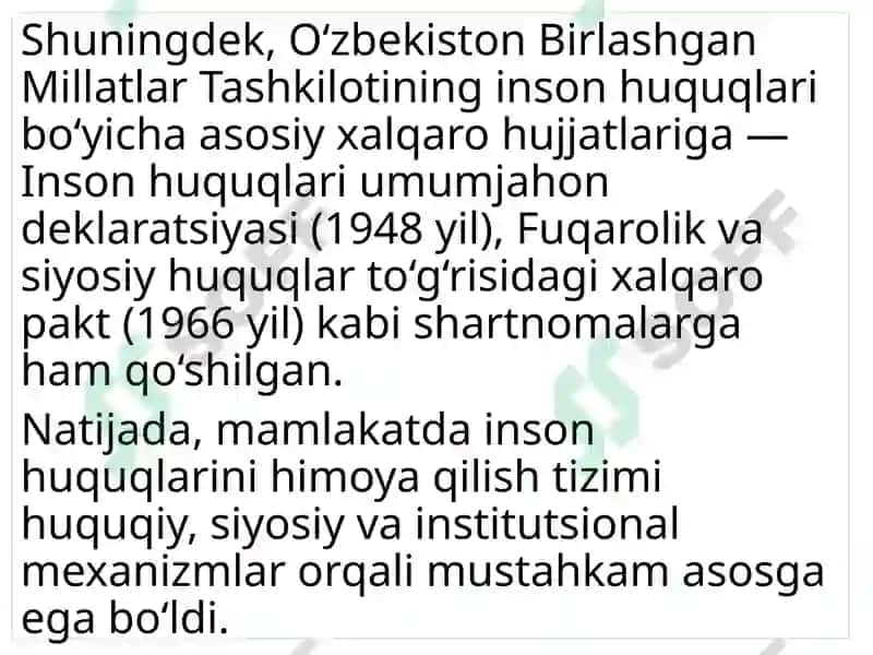 O’zbekistonda inson huquqlari va erkinliklari kafolatining yaratilishi 5
