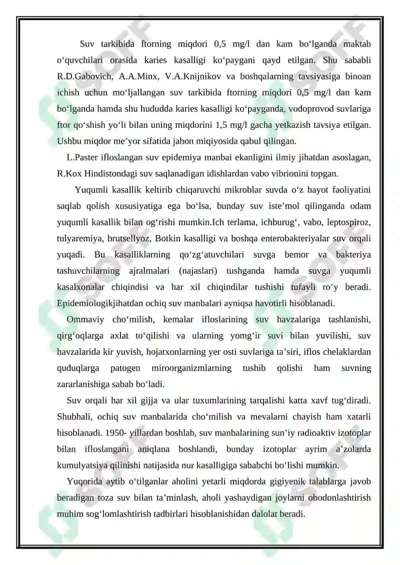 Ichimlik suvining zararsizlantirish sifatni tekshirish va baholash 5