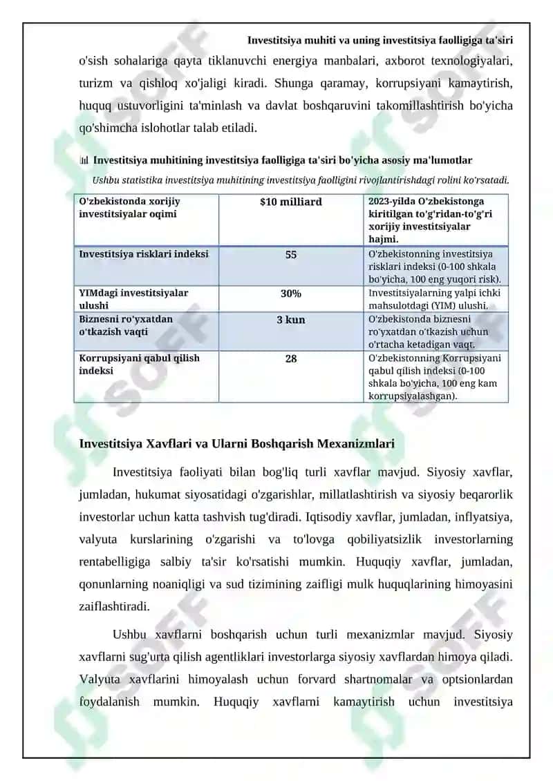 Investitsiya faoliyatini rivojlantirishda investitsiya muhitining orni 5