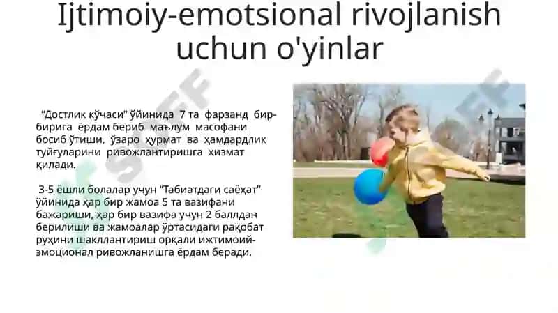 Maktabgacha yoshdagi bolalar uchun sport o'yinlari 5