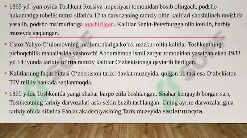 TOSHKENT IJTIMOIY AHVOL HAMDA DARVOZALARI VA KO’CHALARINING TARIXIY AHAMIYATI 5