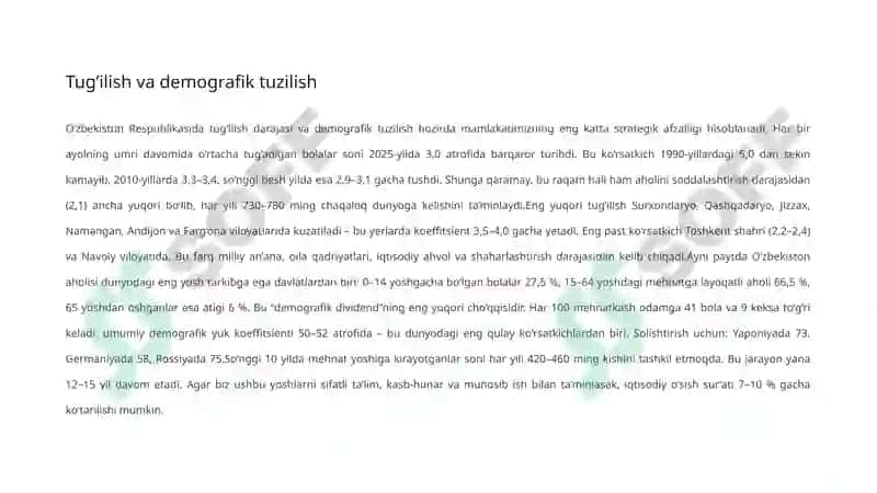 O‘zbekiston Aholi Turmush Darajasi Statistikasi 5