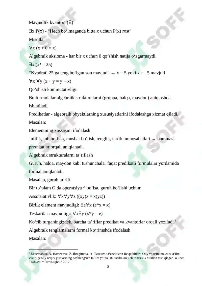 Predikatlar. Predikatli formulalar. 5