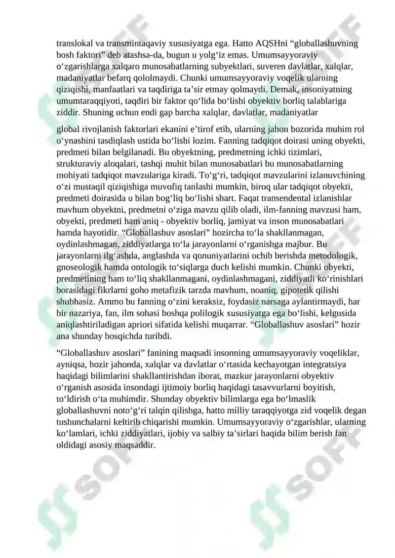 Globallashuvning asoslari 5