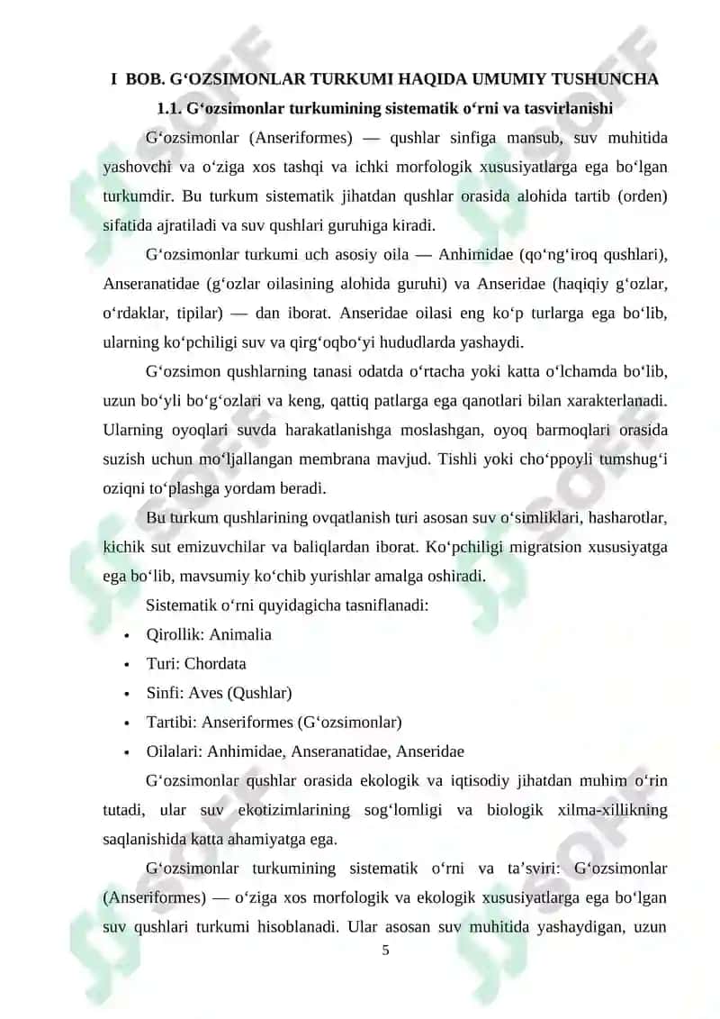 GʻОZSIMONLАR TURKUMI HАQIDА UMUMIY TUSHUNCHА 5