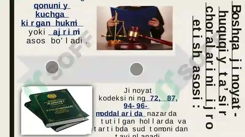 mahkumlarga nisbatan boshqa huquqiy ta'sir choralarini ijro etish 5