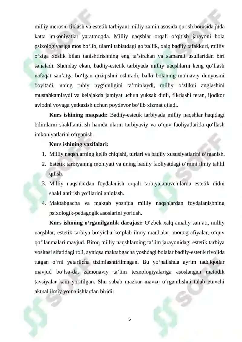 Badiiy-estetik tarbiyada milliy naqshlarning o’rni 5
