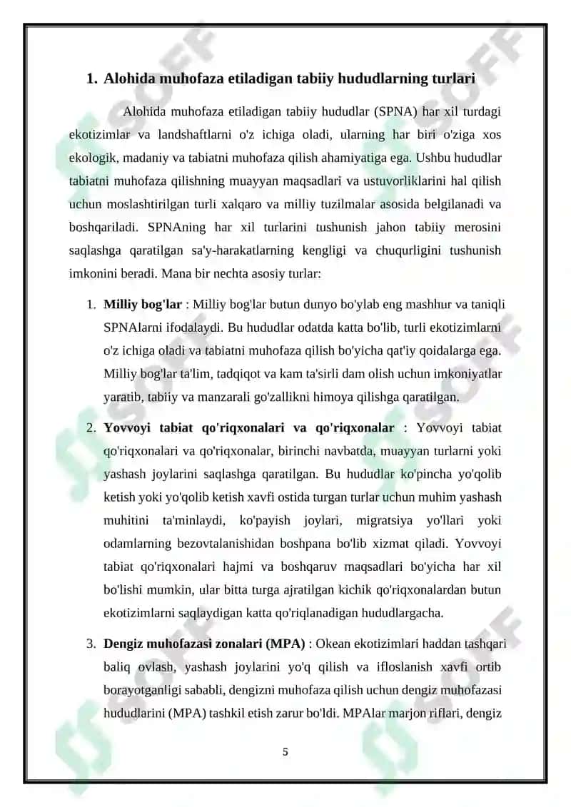 Alohida Muhofaza Etiladigan Tabiiy Hududlar 5