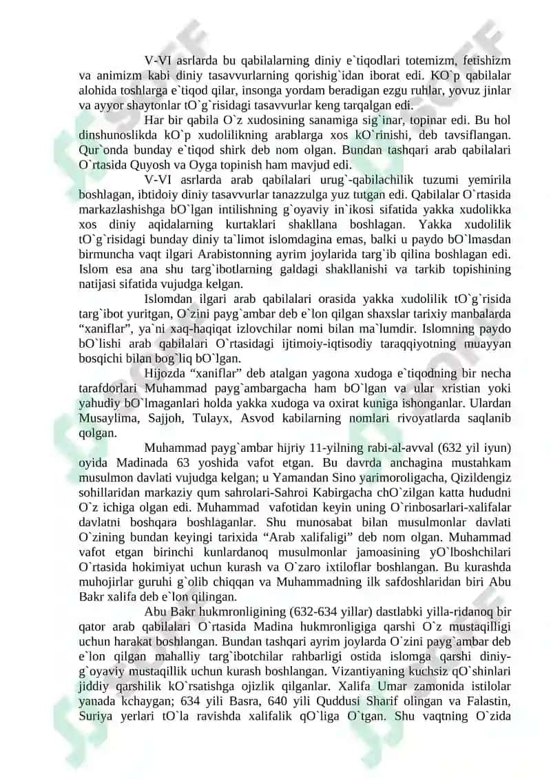 Islom Diniyning Vujudga Kelishi va Tarqalishi 5