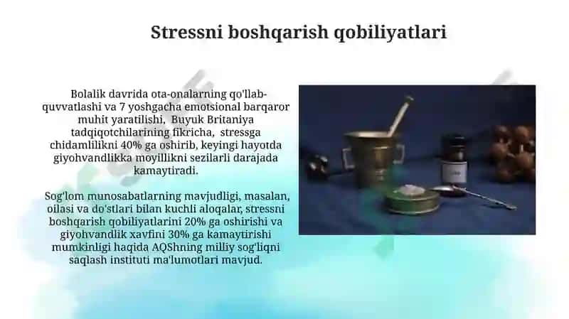 Giyohvandlikning oldini olish omillari 6