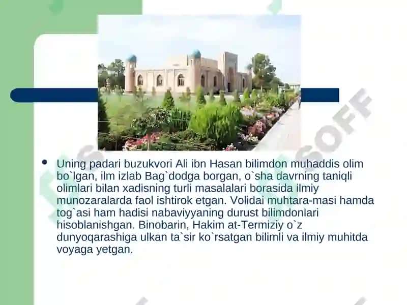 Al-Hakim at-Termiziyhayoti va ijodi va maqbarasi 6