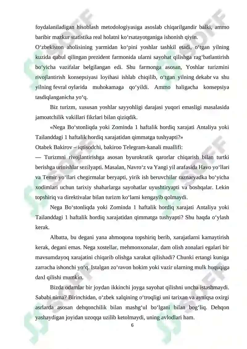 Turizm bozori segmentatsiyasi va maqsadli auditoriya tanlash 6