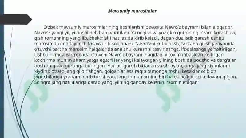 Marosim folklori oilaviy va mavsumiy marosimlar janr xusussiyatlari 6