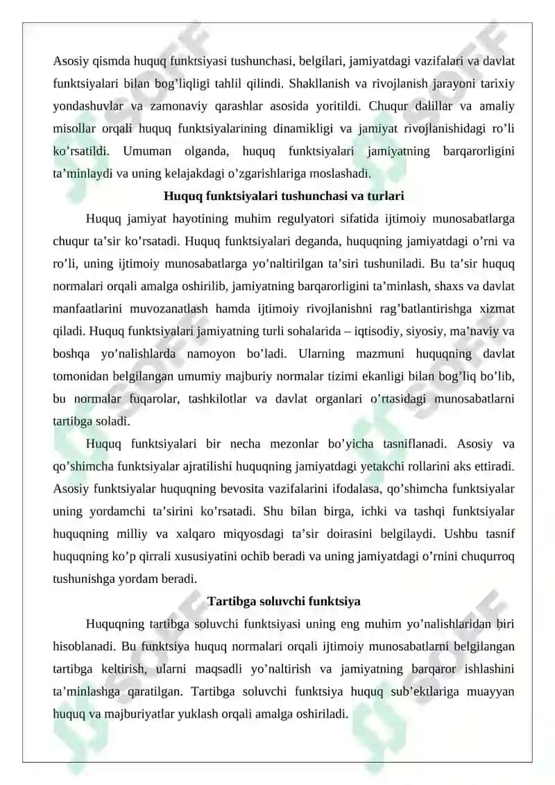 Huquq funktsiyalari tushunchasi va turlari 6