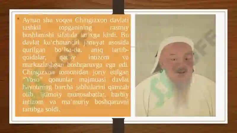 Chingizxon davlarini tashkil topishi 6