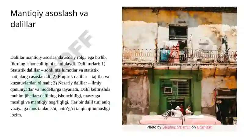 Mantiqiy asoslashning nazariy asoslari va asosiy tushunchalari 6