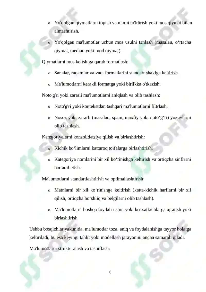 Ma'lumotlarni ifodalash bosqichlari. Maʼlumotlar toifalari 6