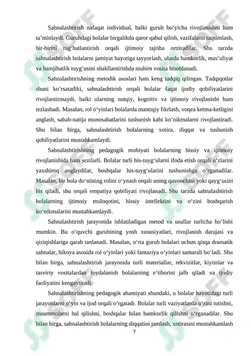 Maktabgacha ta’lim tashkilotlarida sahnalashtirish orqali oʻrta guruhlardagi bola hayotini tashkil etish 6